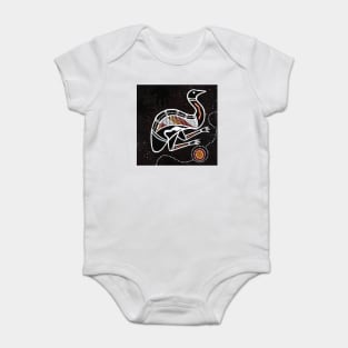 Aboriginal Art - Emu 3 Baby Bodysuit